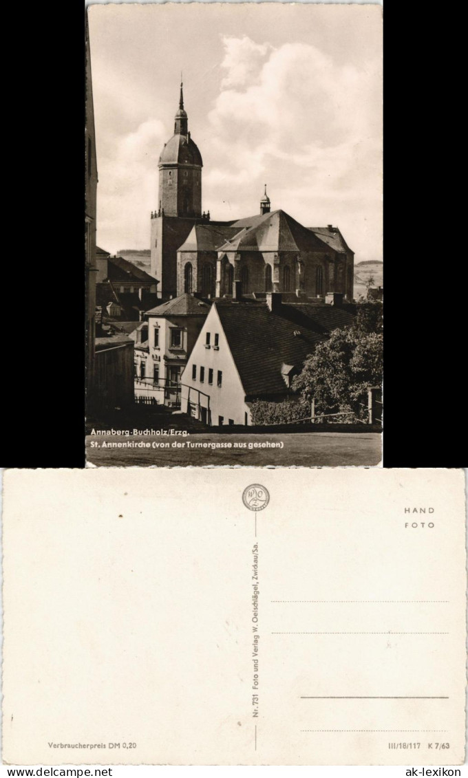 Annaberg-Buchholz St. Annenkirche (von Der Turnergasse Aus Gesehen) 1963 - Annaberg-Buchholz