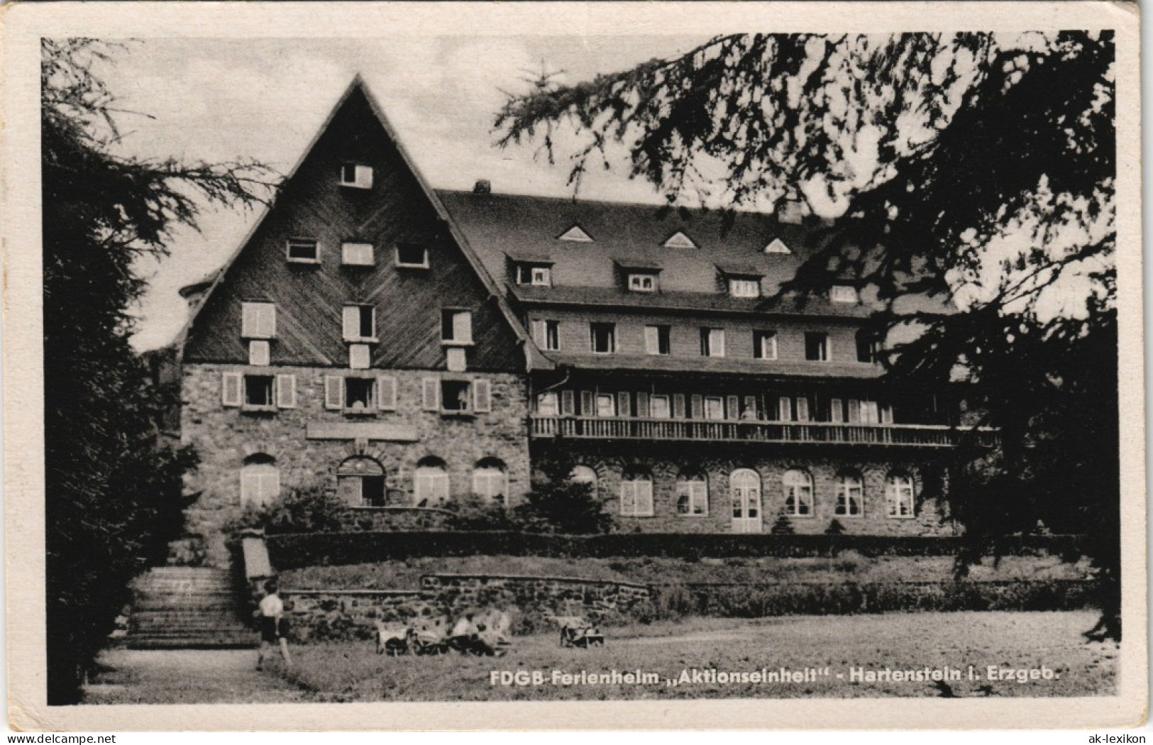 Hartenstein (Sachsen) Ferlenhelm  Hartenstein 1955    Bahnpoststempel(Zug 1216) - Hartenstein