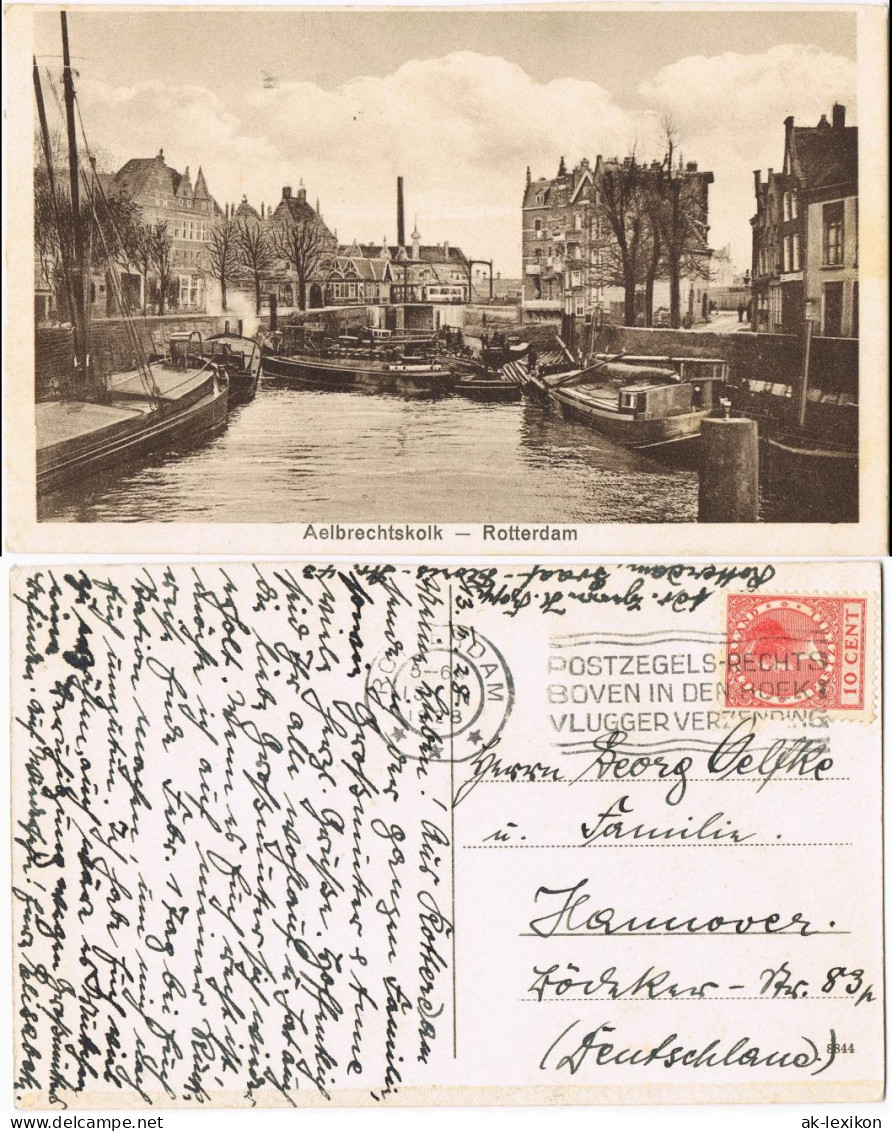 Postkaart Rotterdam Rotterdam Aelbrechtskolk - Schiffe 1928 - Rotterdam