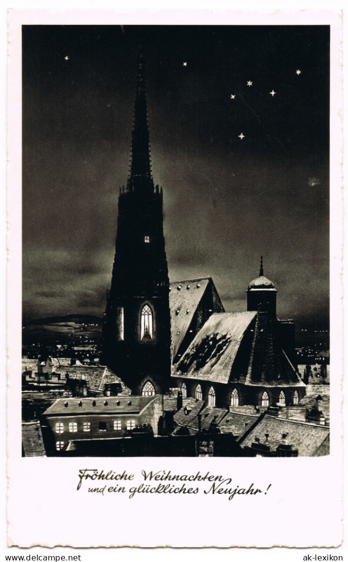 Ansichtskarte Wien Stephansdom Dom Bei Nacht 1957 - Otros & Sin Clasificación