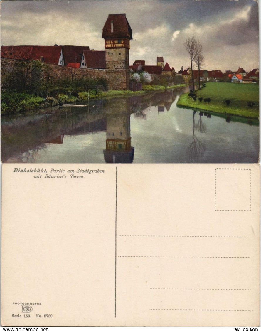 Ansichtskarte Dinkelsbühl Partie Am Stadtgraben Mit Bäurlin's Turm 1910 - Dinkelsbuehl