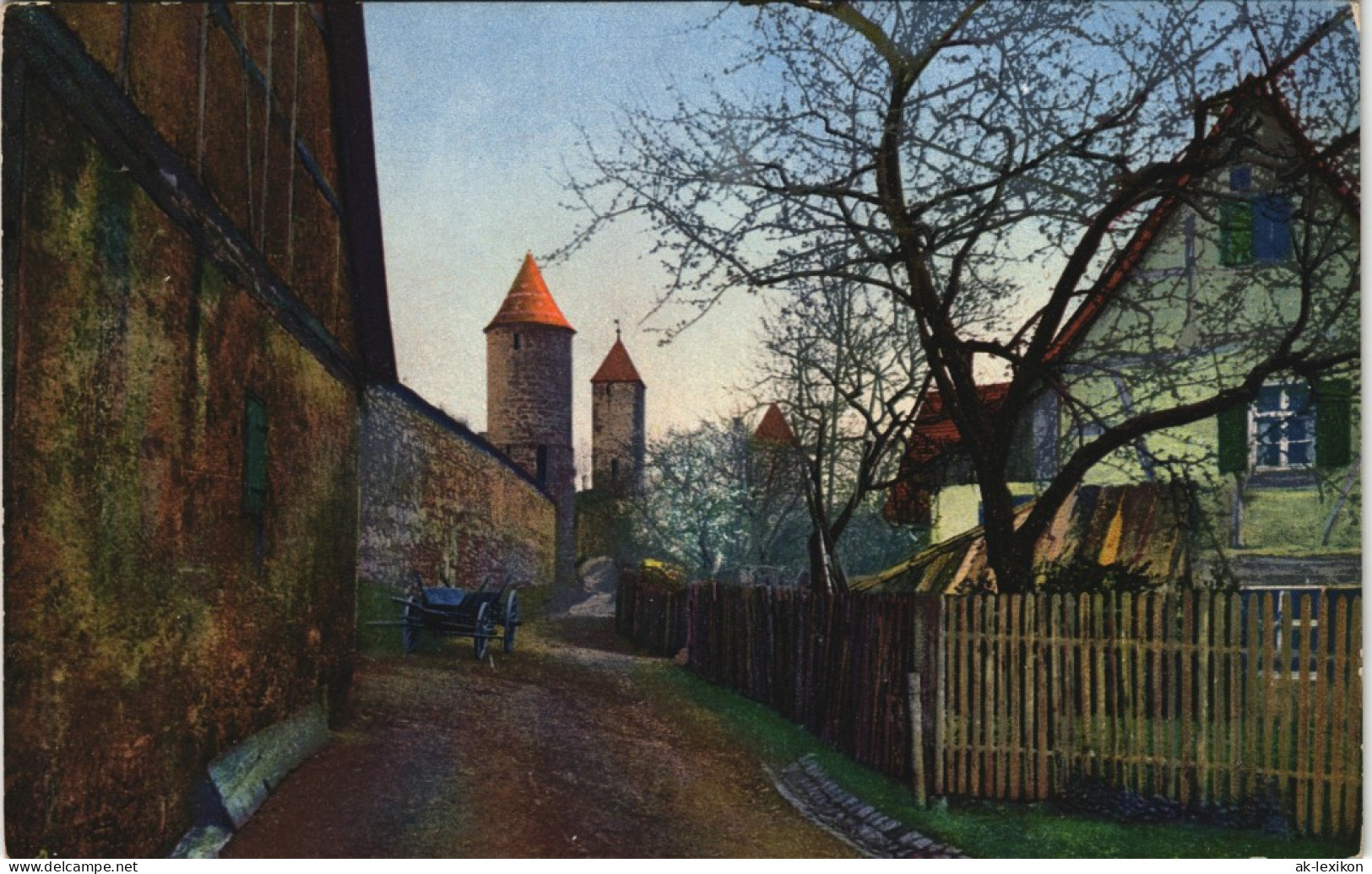 Ansichtskarte Dinkelsbühl Partie An Der Stadtmauer Beim Königsturm 1910 - Dinkelsbuehl