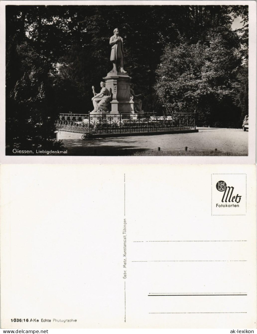 Ansichtskarte Gießen Partie Am Liebig-Denkmal Liebigdenkmal 1940 - Giessen