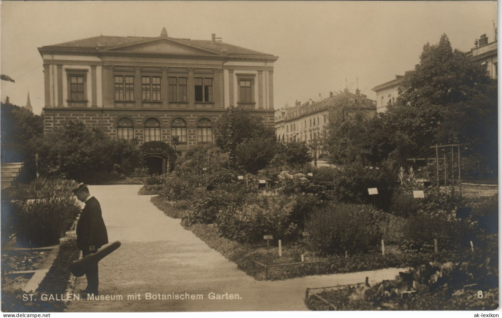St. Gallen San Gallo // St-Gall Museum Mit Botanischem Garten Echtfoto-AK 1920 - Sonstige & Ohne Zuordnung