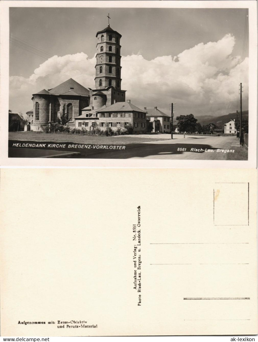 Ansichtskarte Bregenz HELDENDANK KIRCHE BREGENZ-VORKLOSTER 1940 - Autres & Non Classés