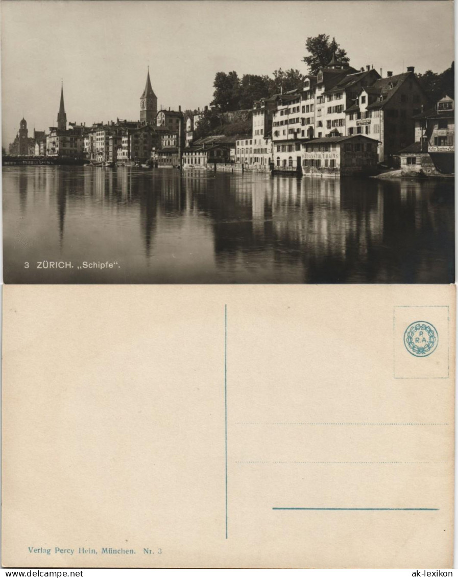 Ansichtskarte Zürich Stadt Teilansicht Mit "Schipfe" 1925 - Otros & Sin Clasificación