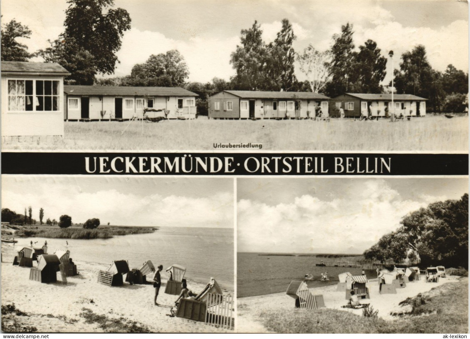 Bellin-Ueckermünde DDR Mehrbild-AK Ortsansichten Urlaubersiedlung Strand 1969 - Ückermünde