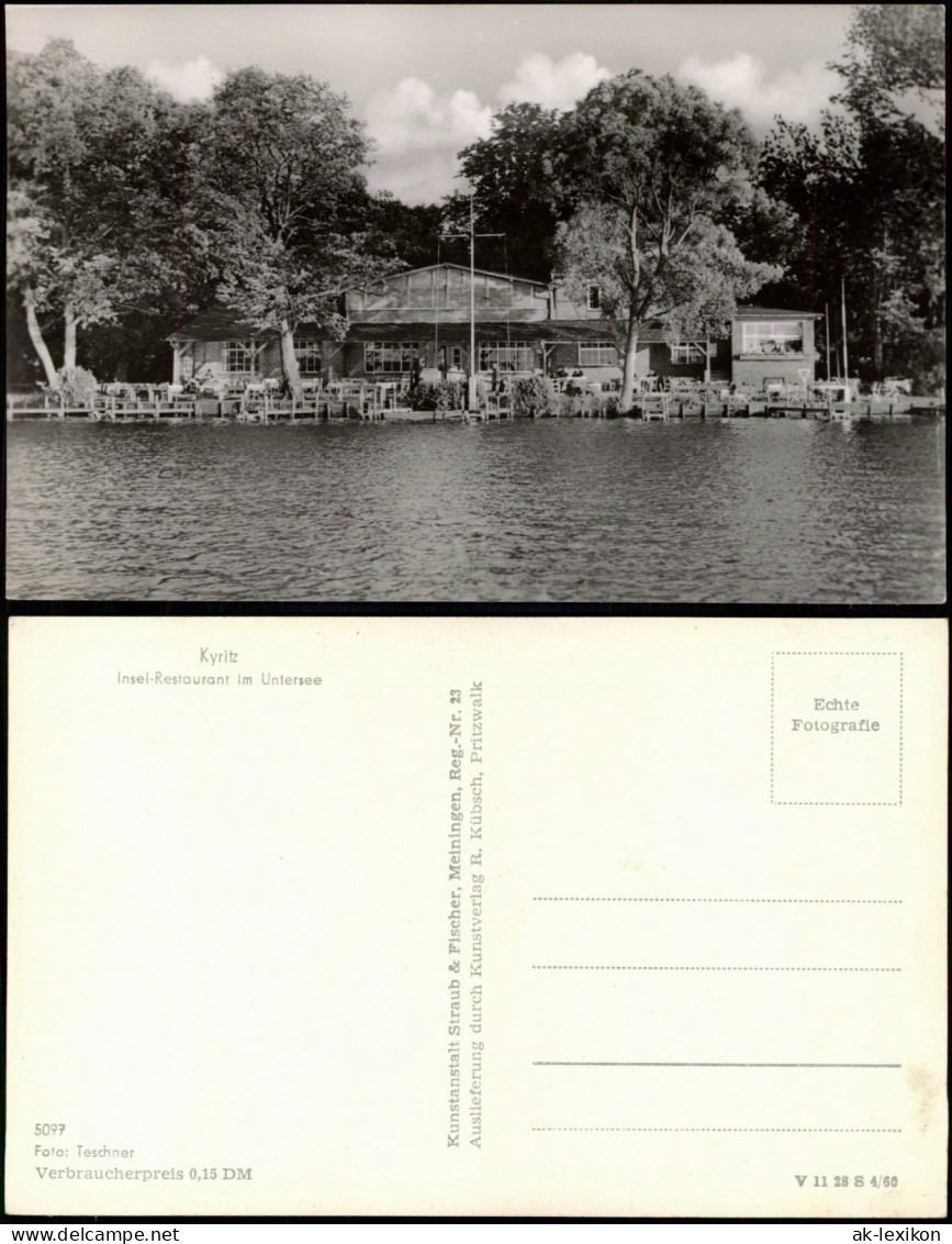 Ansichtskarte Kyritz Insel-Restaurant Im Untersee Zur DDR-Zeit 1960 - Kyritz