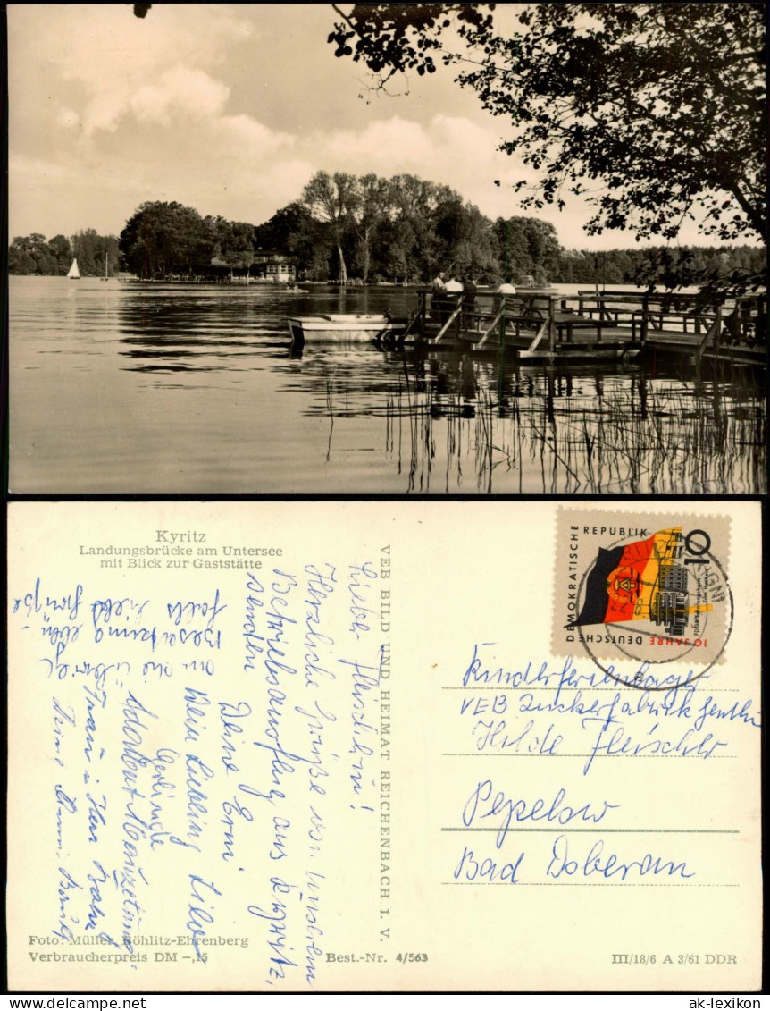 Kyritz Landungsbrücke Untersee Blick Zur Gaststätte DDR AK 1961 - Kyritz