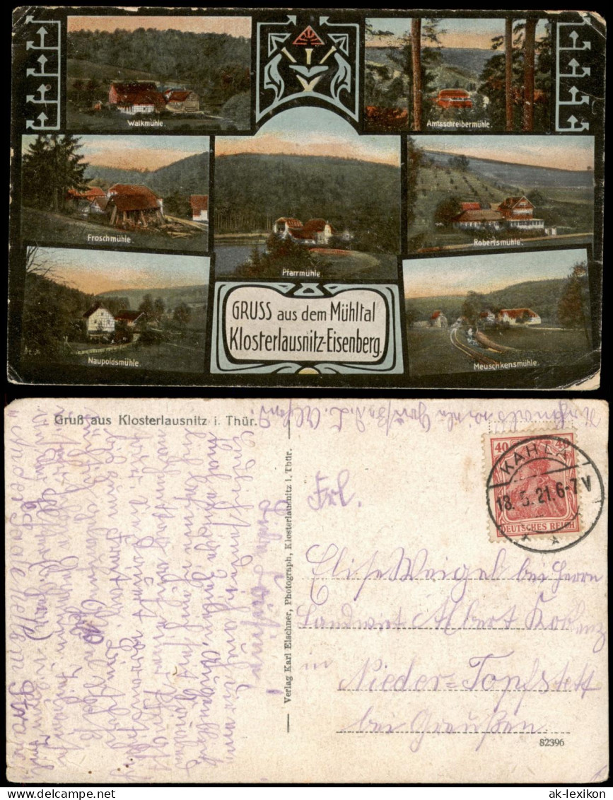 Ansichtskarte Bad Klosterlausnitz Mühlen Im Mühltal 1921 - Bad Klosterlausnitz