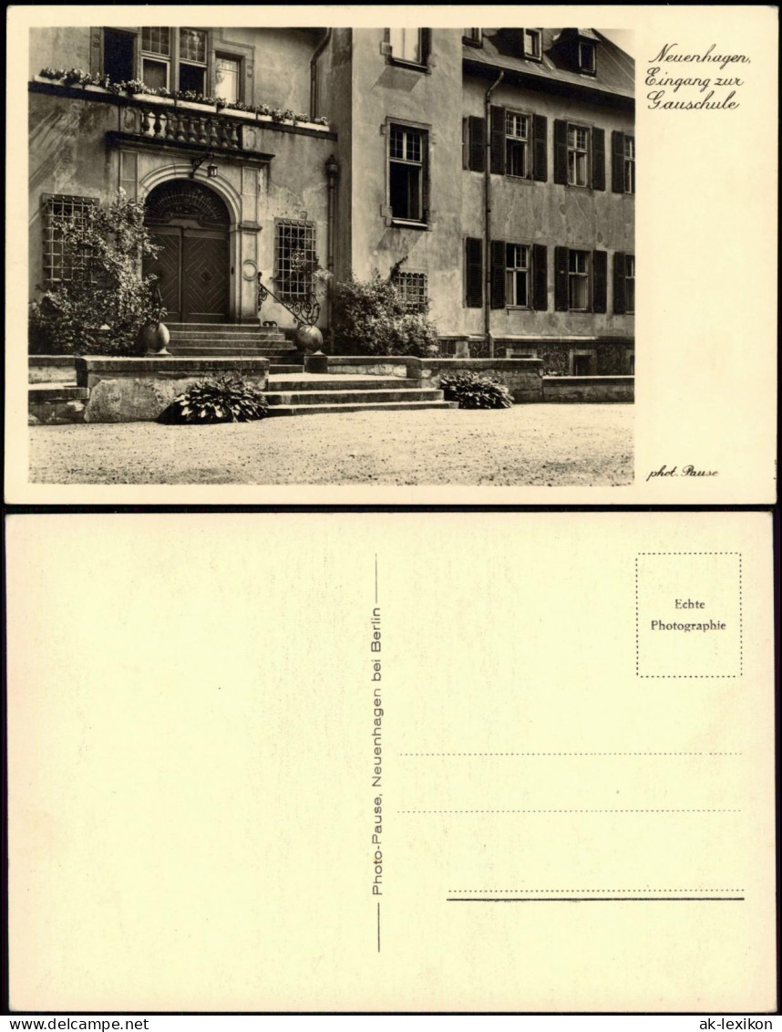 Neuenhagen Bei Berlin Eingang Zur Gauschule Schule Schulgebäude 1940 - Neuenhagen B. Berlin