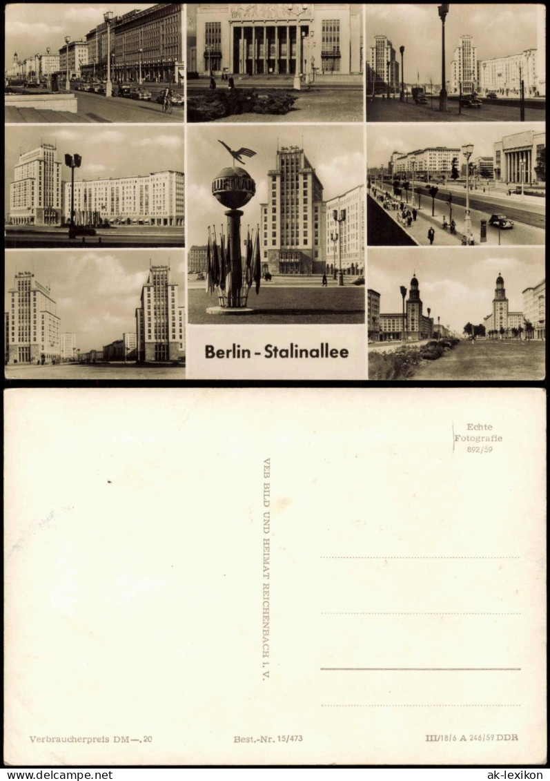 Berlin Karl-Marx-Allee / Stalinallee / Große Frankfurter Straße 1960 - Other & Unclassified