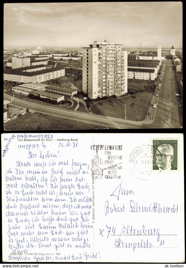 Schweinfurt Stadtteilansicht Siedlung Bergl Aus Der Vogelschau-P. 1971 - Schweinfurt