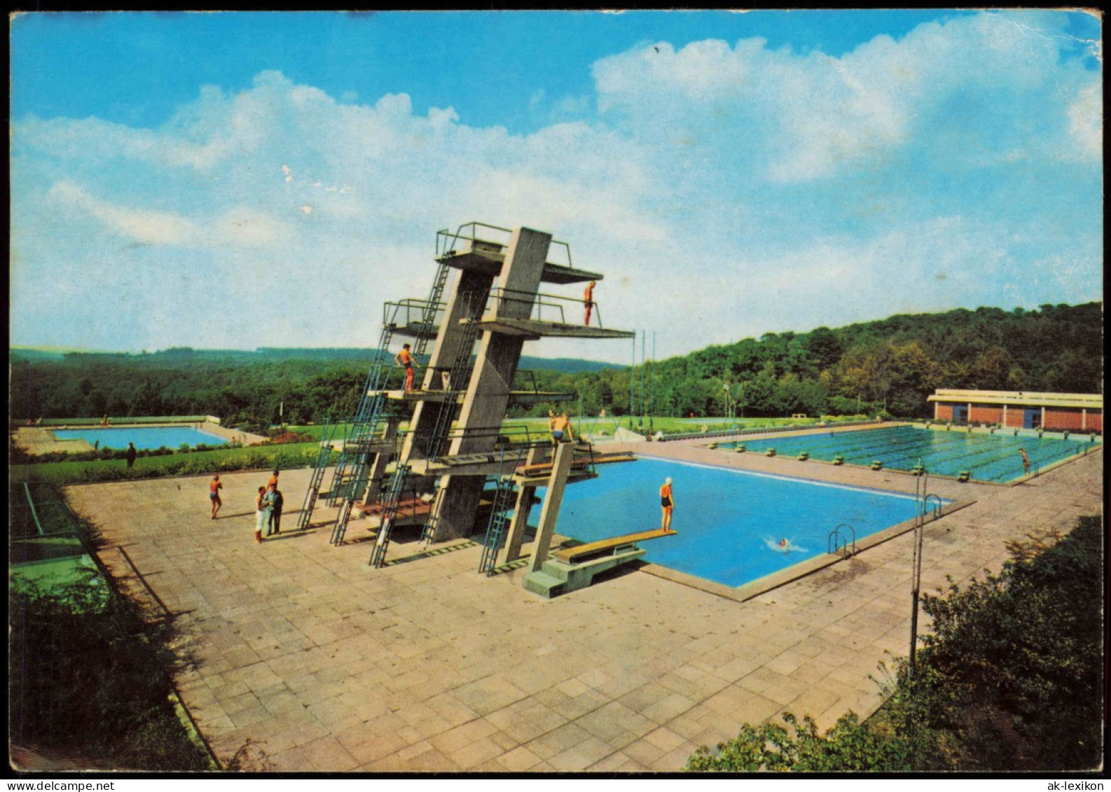 Ansichtskarte Saarbrücken Schwimmbad Sprungturm Im Freibad Totobad 1972 - Saarbrücken