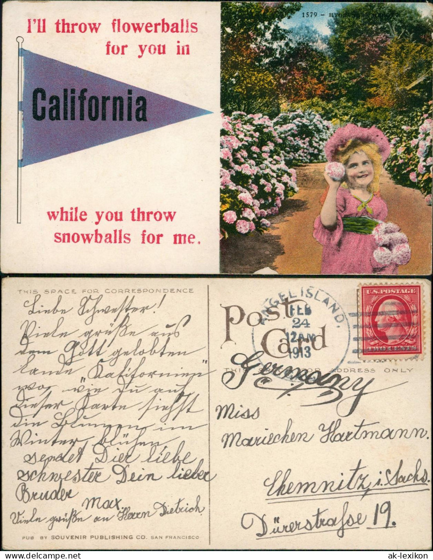 Kalifornien Allgemein California Flowers Snowball Mädchen Girl 1913 - Autres & Non Classés