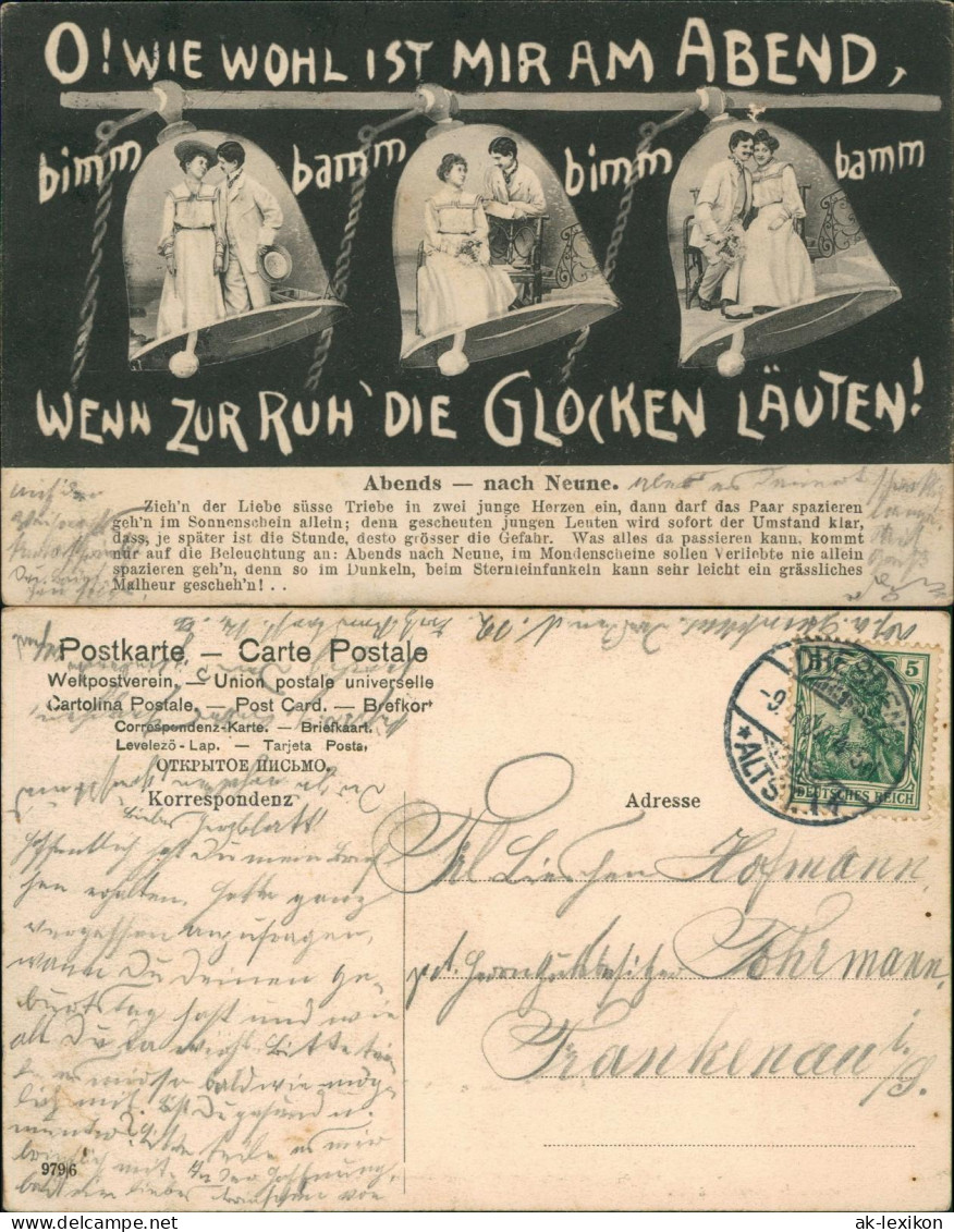 Ansichtskarte  Liebe Liebespaare Love WENN ZUR RUH DIE GLOCKEN LÄUTEN! 1914 - Koppels