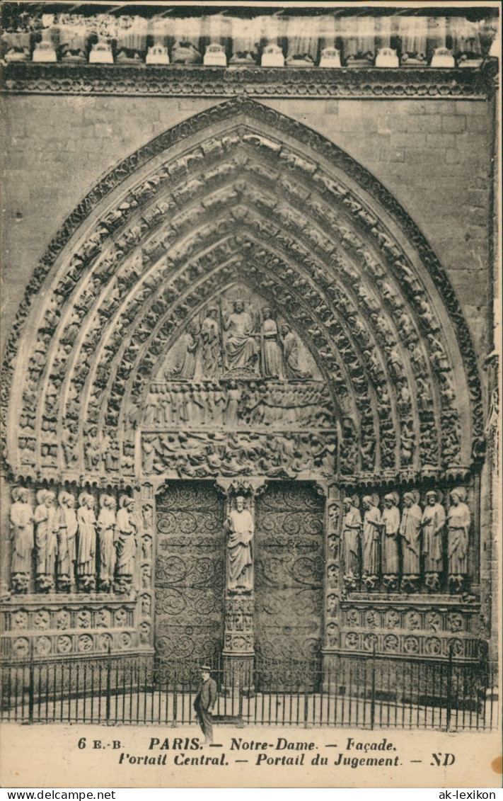 CPA Paris Kathedrale Notre-Dame - Façade, Portail Du Jugement 1920 - Notre Dame Von Paris
