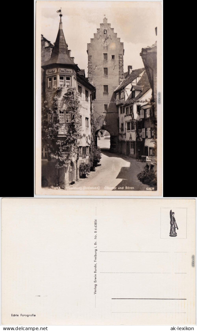 Meersburg Obertor Und Bären Foto Ansichtskarte 1965 - Meersburg