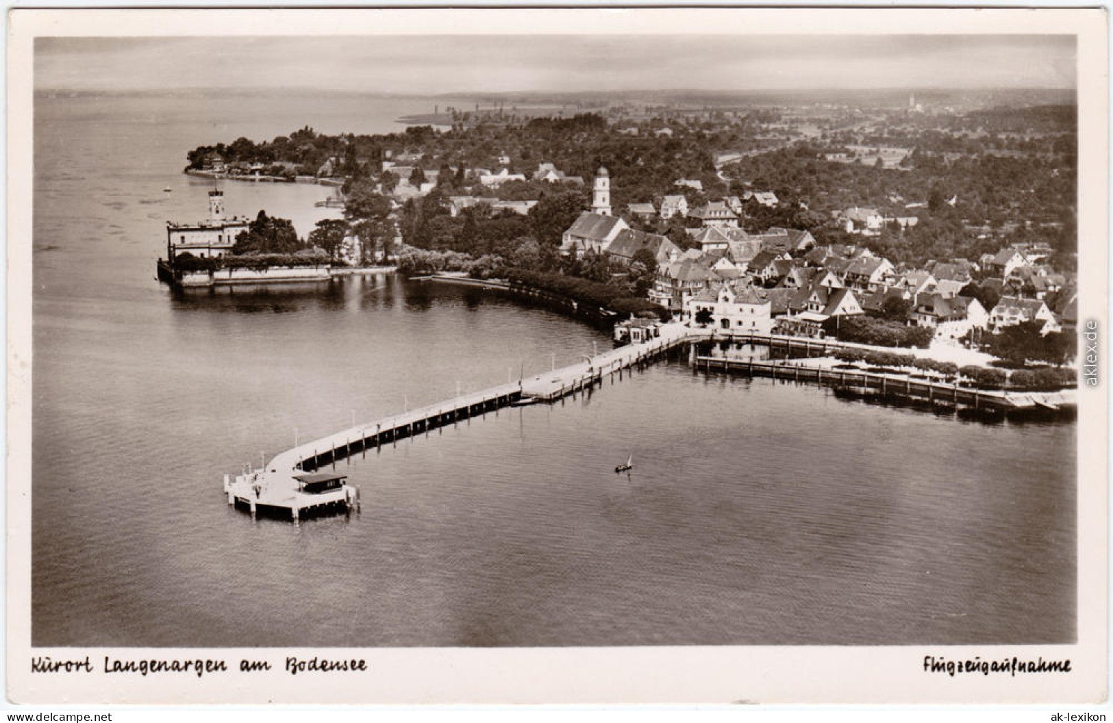 Langenargen Am Bodensee Luftbild Landungsbrücke B Konstanz Fotokarte  1954 - Langenargen