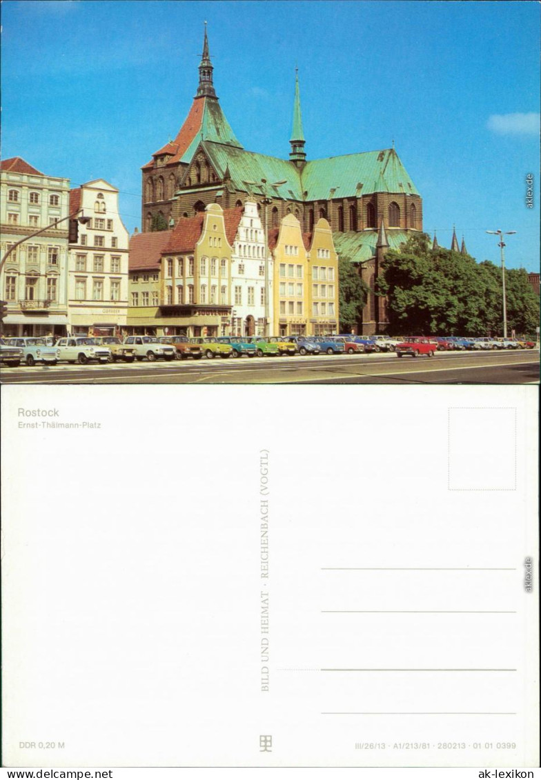 Ansichtskarte Rostock Neuer Markt - Marktplatz - Ernst-Thälmann-Platz 1981 - Rostock