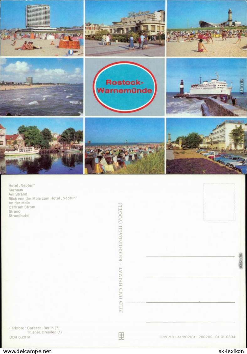 Warnemünde Rostock Hotel "Neptun", Kurhaus, Am Strand, Strand, Strandhotel 1981 - Rostock