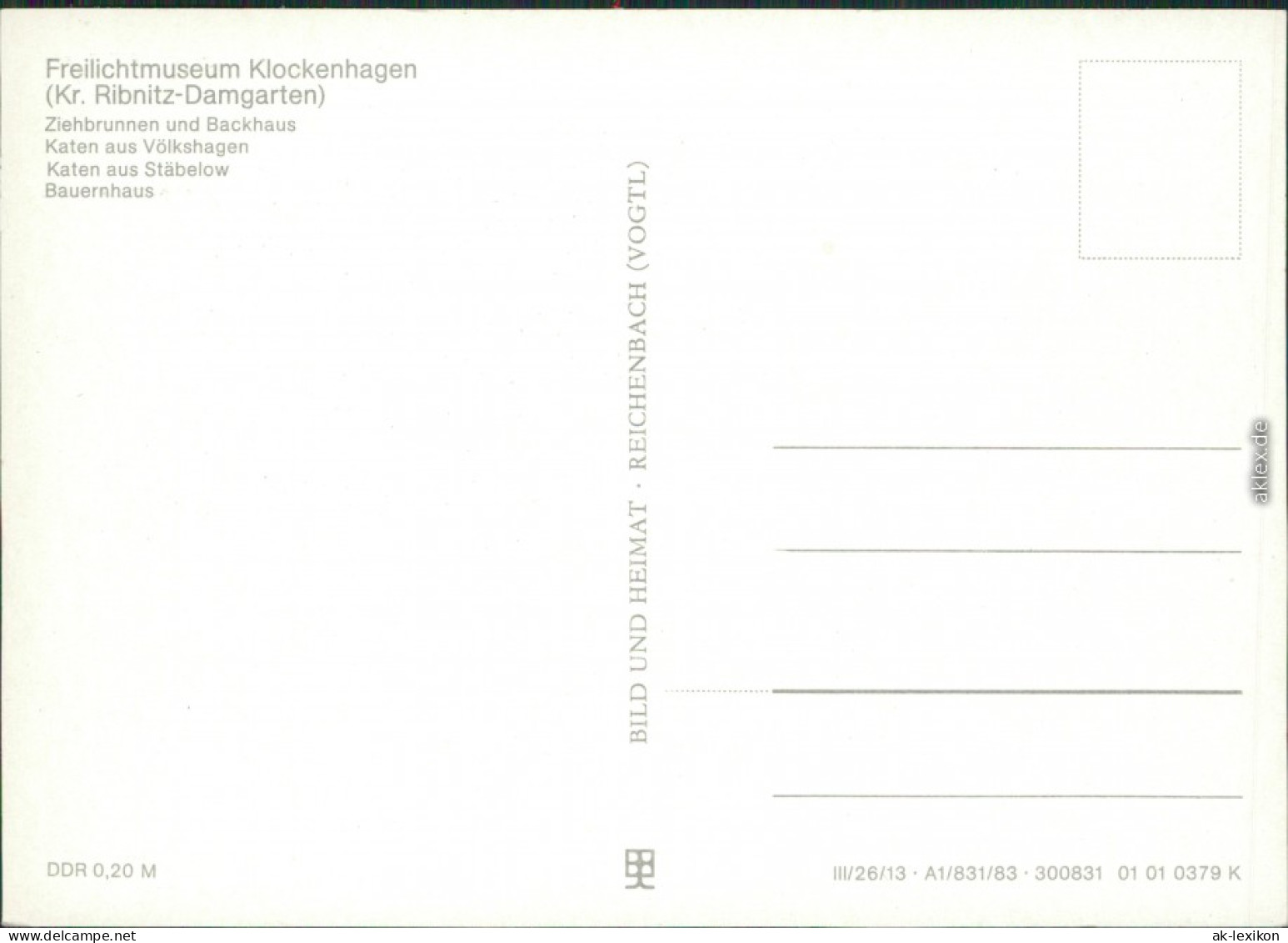Ansichtskarte Ribnitz Damgarten Freilichtmuseum Klockenhagen 1983 - Ribnitz-Damgarten