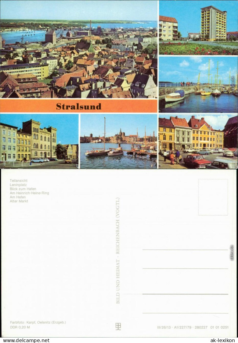 Stralsund Teilansicht, Leninplatz, Blick Zum Hafen, Heinrich-Heine-Ring,  1979 - Stralsund