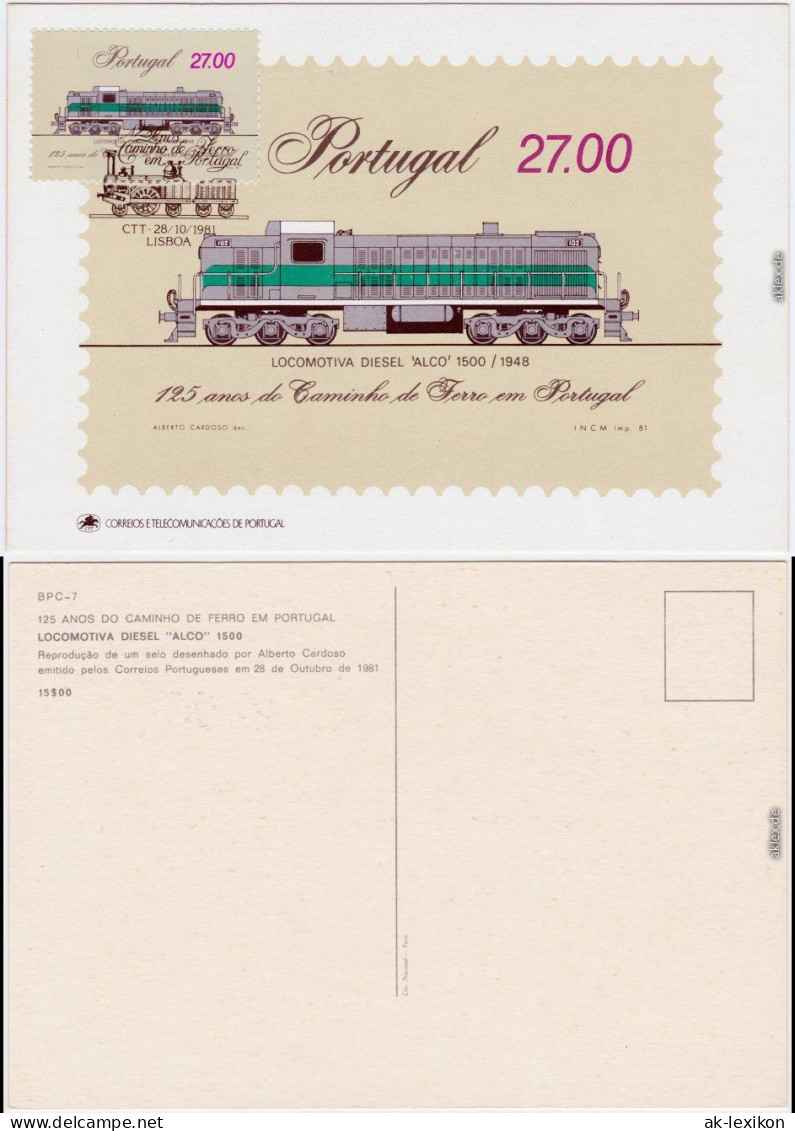Lokomotive Diesel "ALCO" 1500 / 1948 Sonderbriefmarke 1998 - Treinen