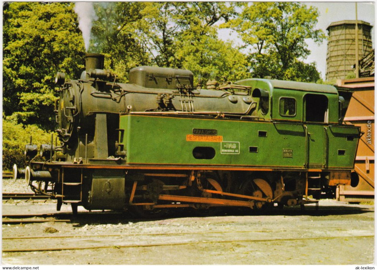 Nassdampflokomotive Ansichtskarte  Sonderstempel 1987 - Treinen