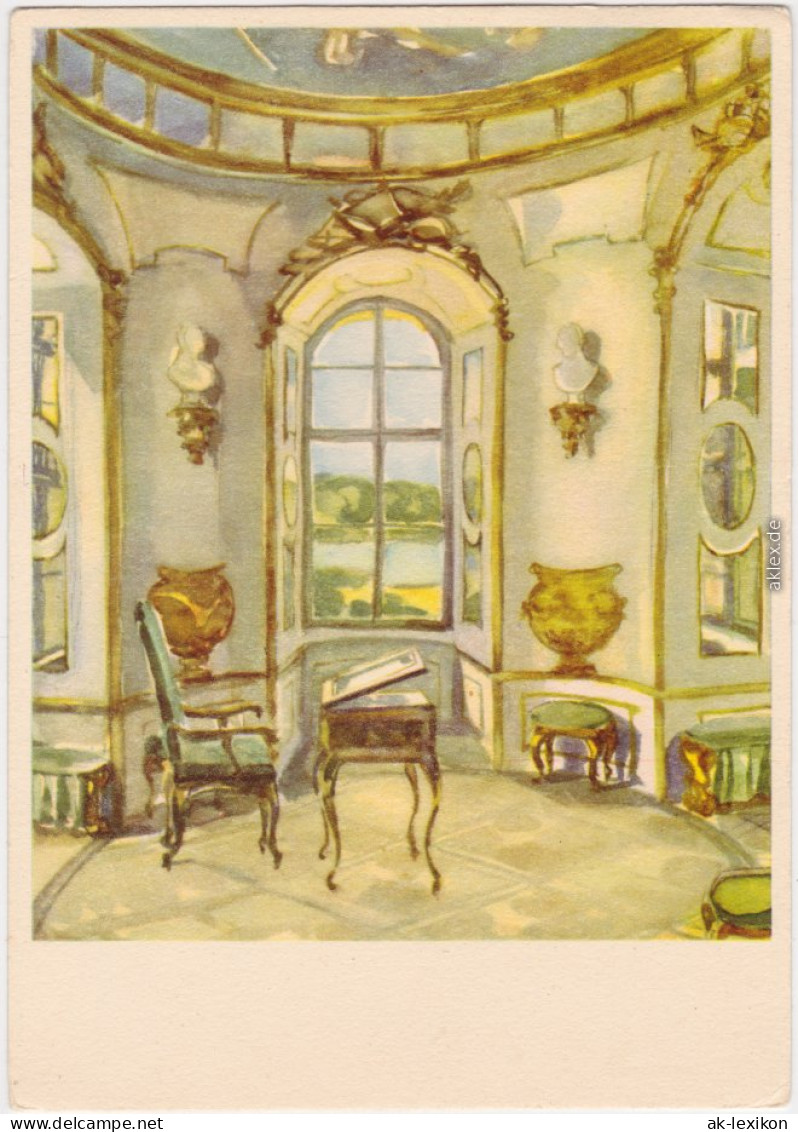 Rheinsberg Arbeitszimmer - Künstlerkarte  Schloss 1928  - Rheinsberg