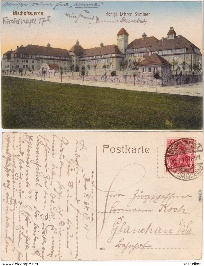 Bischofswerda Königl. Lehrer-Seminar, Lehranstalt - Außenansicht 1919 - Bischofswerda