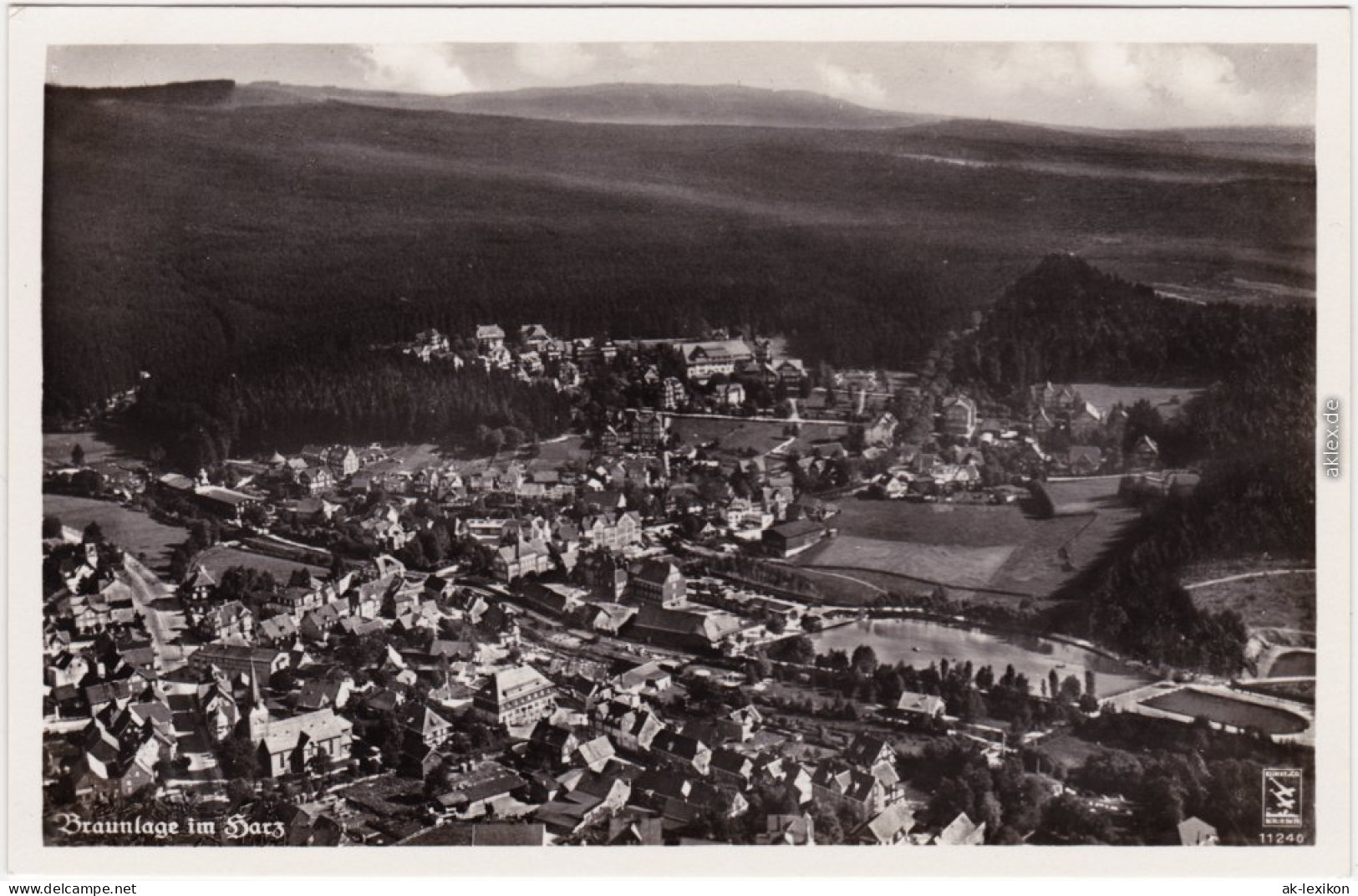 Foto Ansichtskarte Braunlage Die Stadt Von Oben Luftbild 1939 - Braunlage