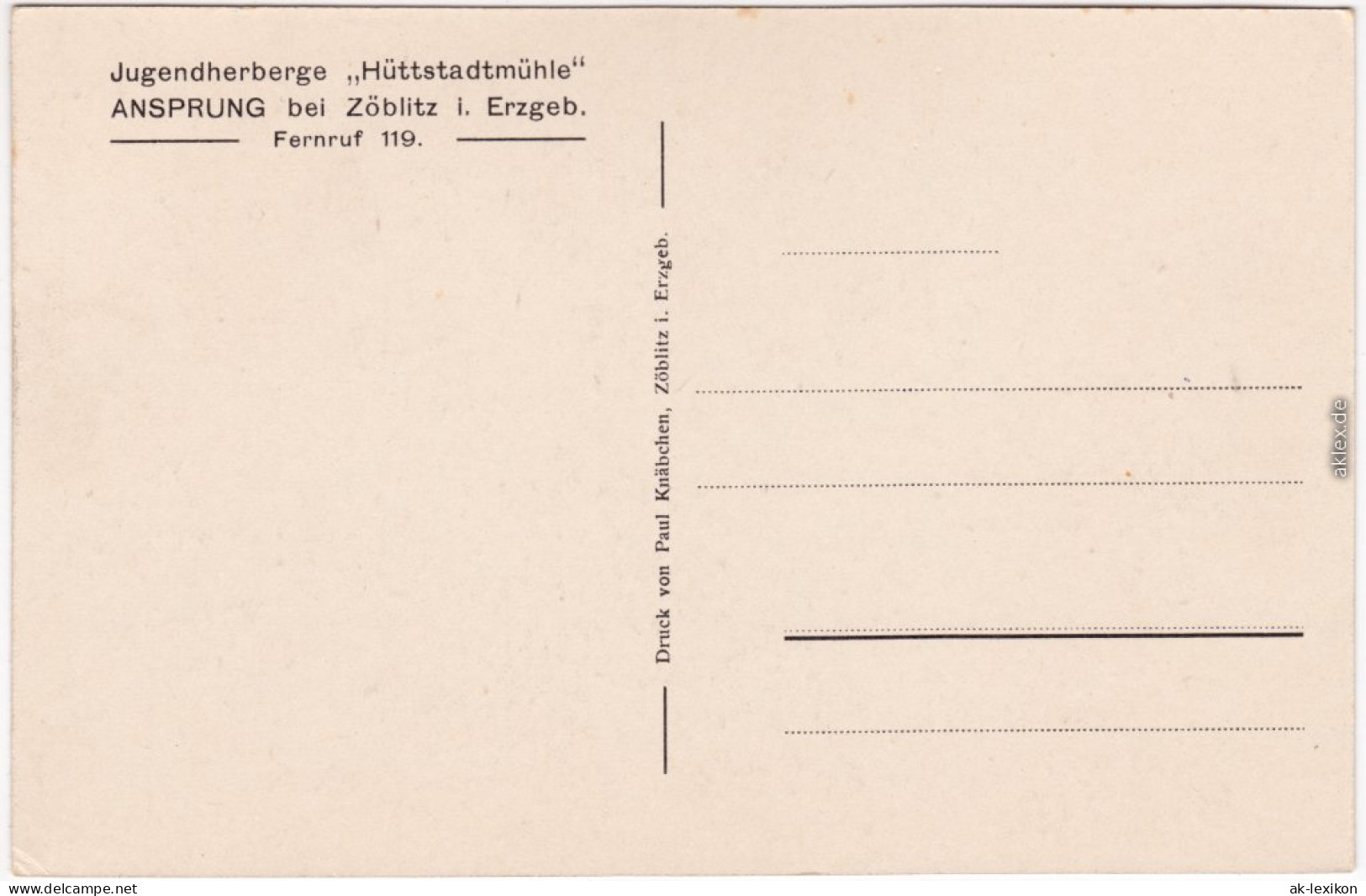 Zöblitz Jugendherberge "Hüttstadtmühle" Erzgebirge Ansichtskarte 1928 - Zöblitz