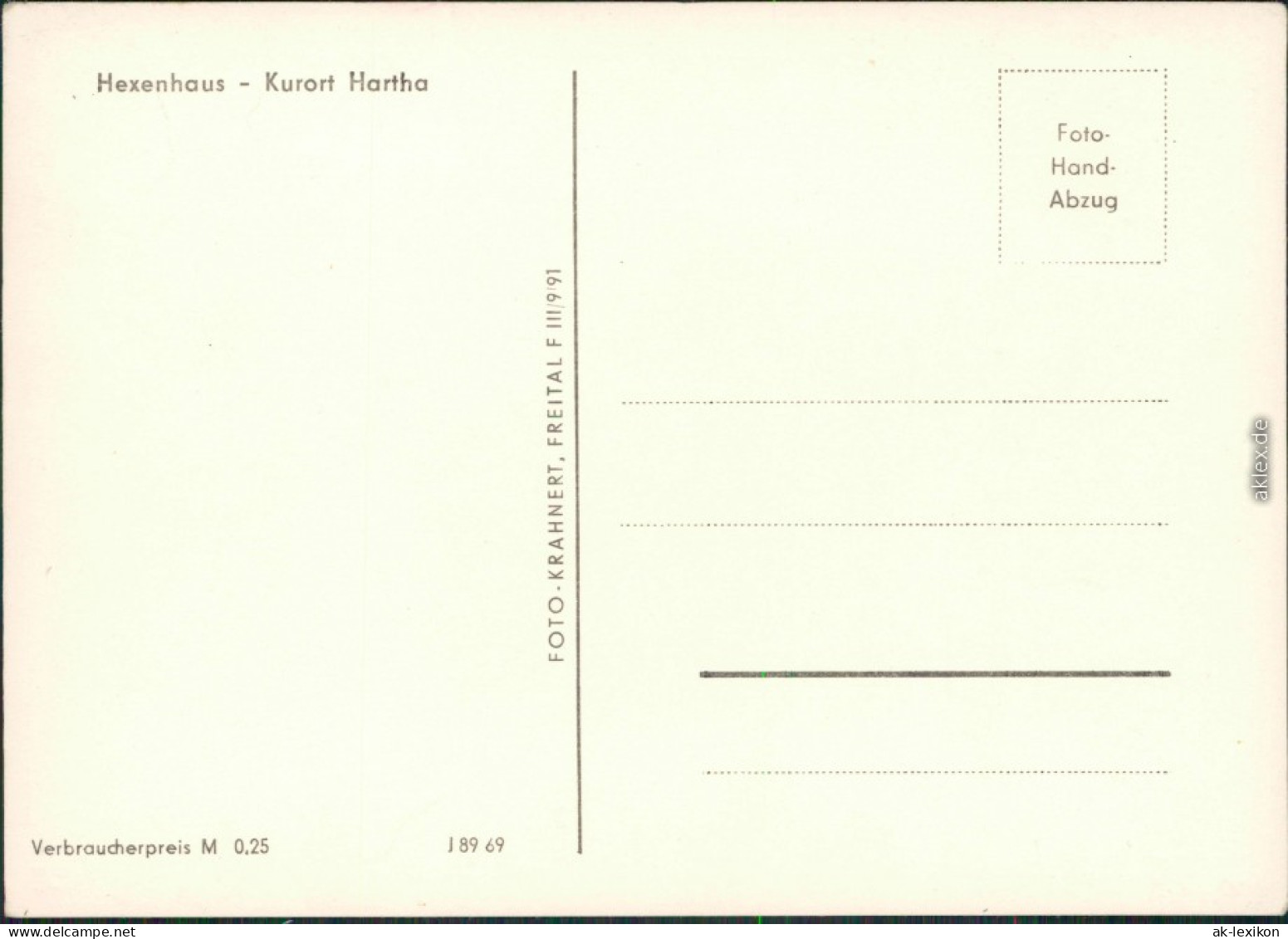 Ansichtskarte Hartha Hexenhäusel 1969 - Hartha