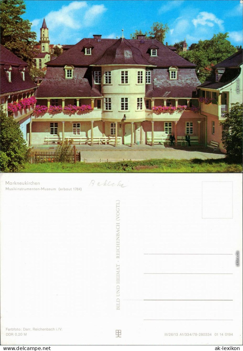 Ansichtskarte Markneukirchen Musininstrumentenmuseum (erbaut 1784) 1978 - Markneukirchen