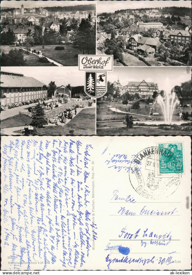 Oberhof (Thüringen) Panorama-Ansicht, Konzertpavillon, Häuseransicht 1960 - Oberhof