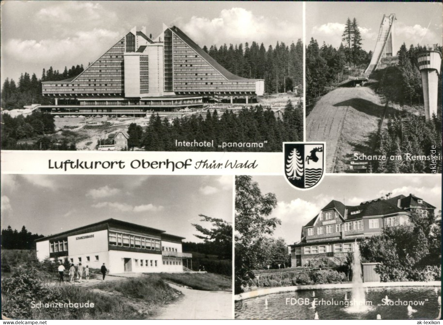 Oberhof (Thüringen) Interhotel Panorama, Skisprungschanze, Gasthof 1976 - Oberhof