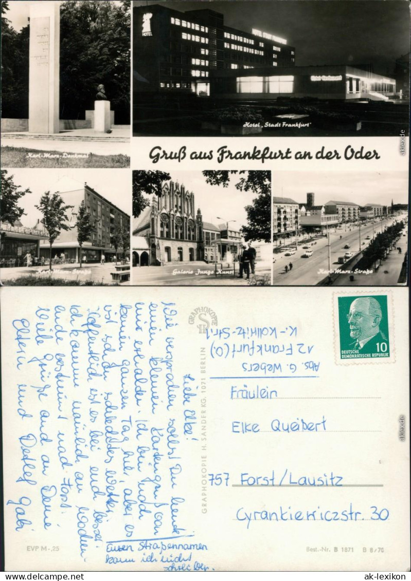 Frankfurt (Oder) Karl-Marx-Denkmal Karl-Marx-Straße, Galerie Junge Kunst 1970 - Frankfurt A. D. Oder