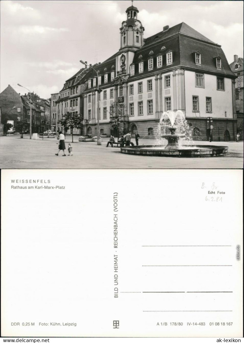 Ansichtskarte Weißenfels Rathaus Am Karl-Marx-Platz 1980 - Other & Unclassified