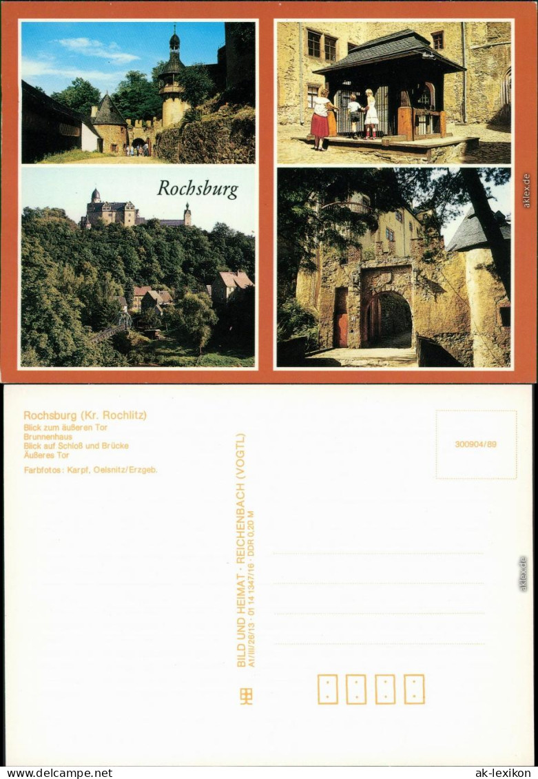 Rochsburg Lunzenau Tor, Brunnenhaus, Blick Auf Schloß Und Brücke  Tor 1989 - Lunzenau