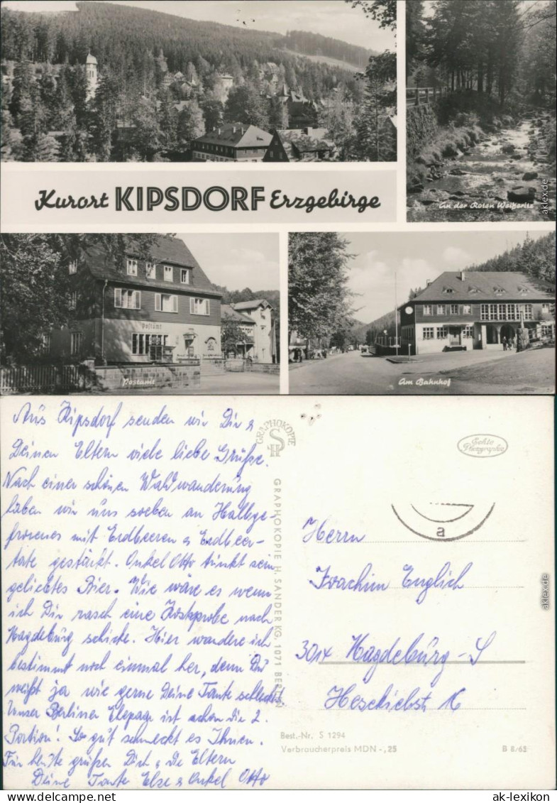 Kipsdorf-Altenberg (Erzgebirge) Überblick, Postamt, Am Bahnhof 1965 - Kipsdorf