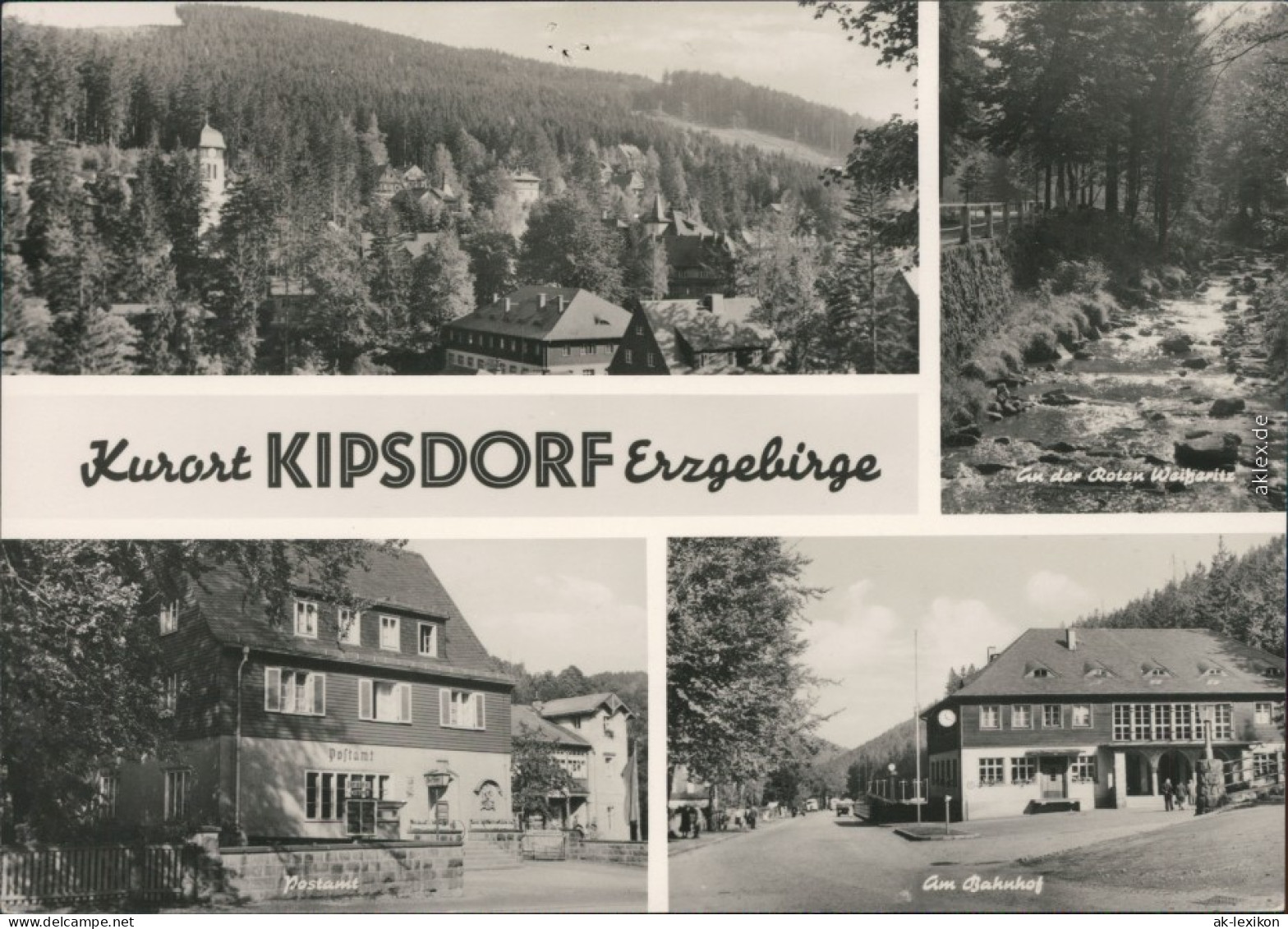 Kipsdorf-Altenberg (Erzgebirge) Überblick, Postamt, Am Bahnhof 1965 - Kipsdorf