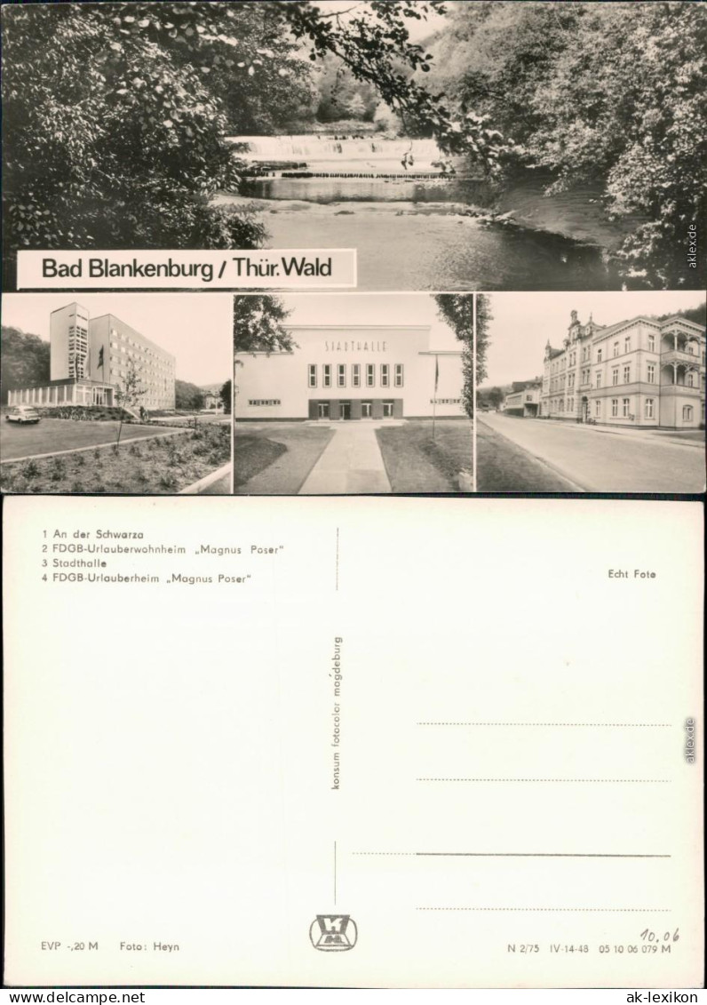 Bad Blankenburg An Der Schwarza, FDGB-Urlauberwohnheim Magnus Poser 1975 - Bad Blankenburg