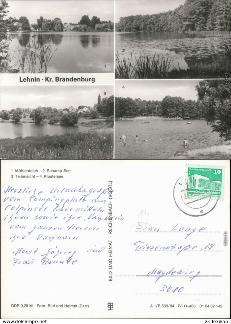 Lehnin-Kloster Lehnin Mühlenteich, Schamp-See, Teilansicht, Klostersee 1984 - Lehnin