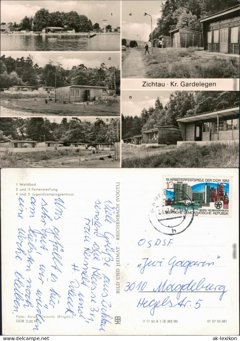 Ansichtskarte Zichtau Waldbad, Feriensiedlung, Jugendcampingzentrum 1980 - Other & Unclassified