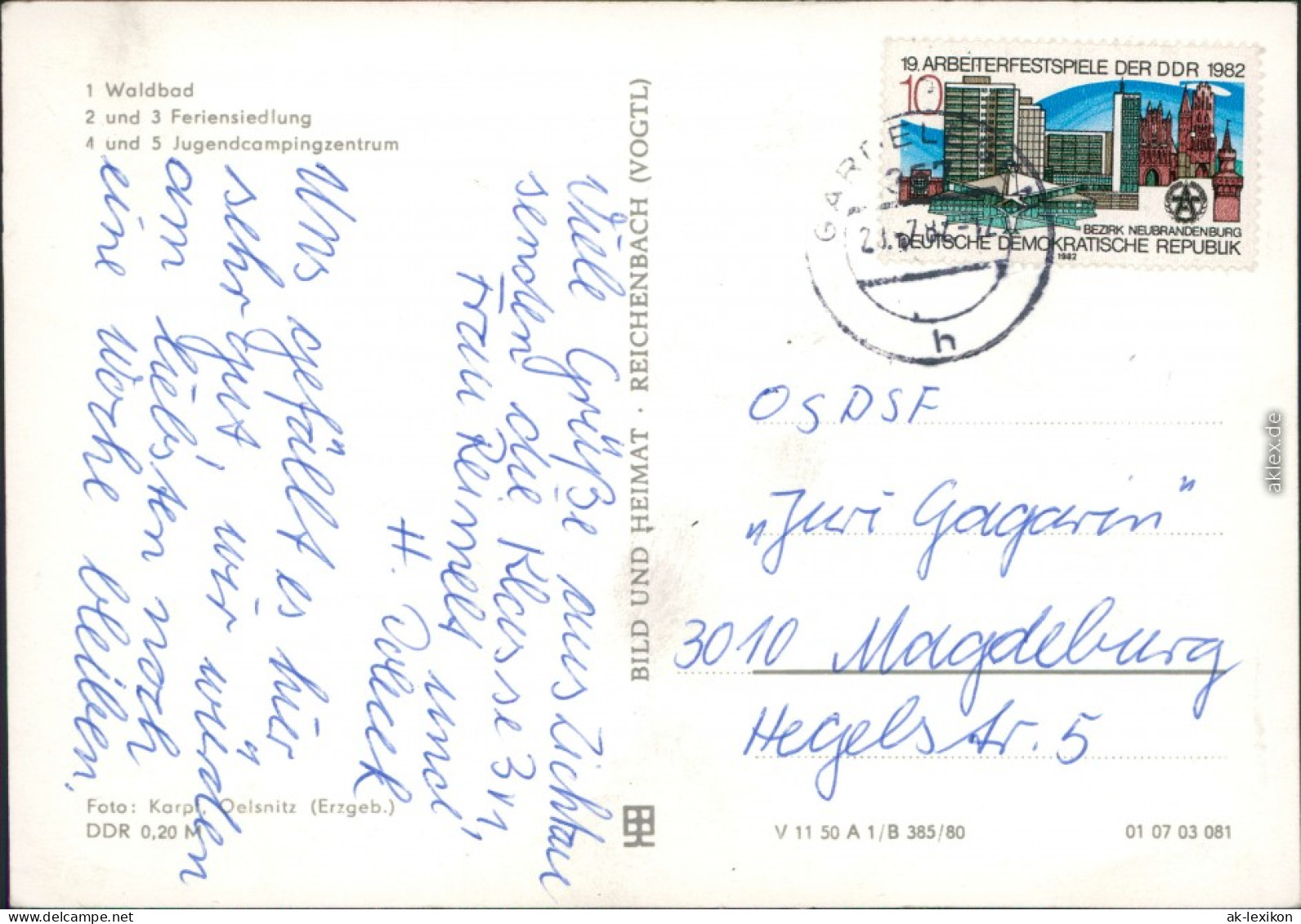 Ansichtskarte Zichtau Waldbad, Feriensiedlung, Jugendcampingzentrum 1980 - Other & Unclassified