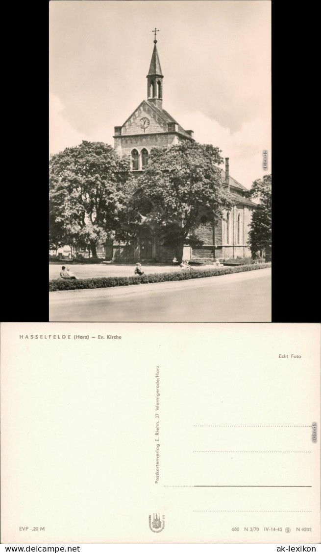 Ansichtskarte Hasselfelde-Oberharz Am Brocken Ev. Kirche 1970 - Other & Unclassified