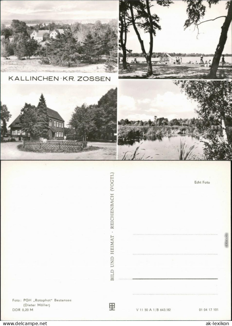 Ansichtskarte Kallinchen-Zossen Panorama-Ansicht, Strandbad, Motzener See 1982 - Zossen