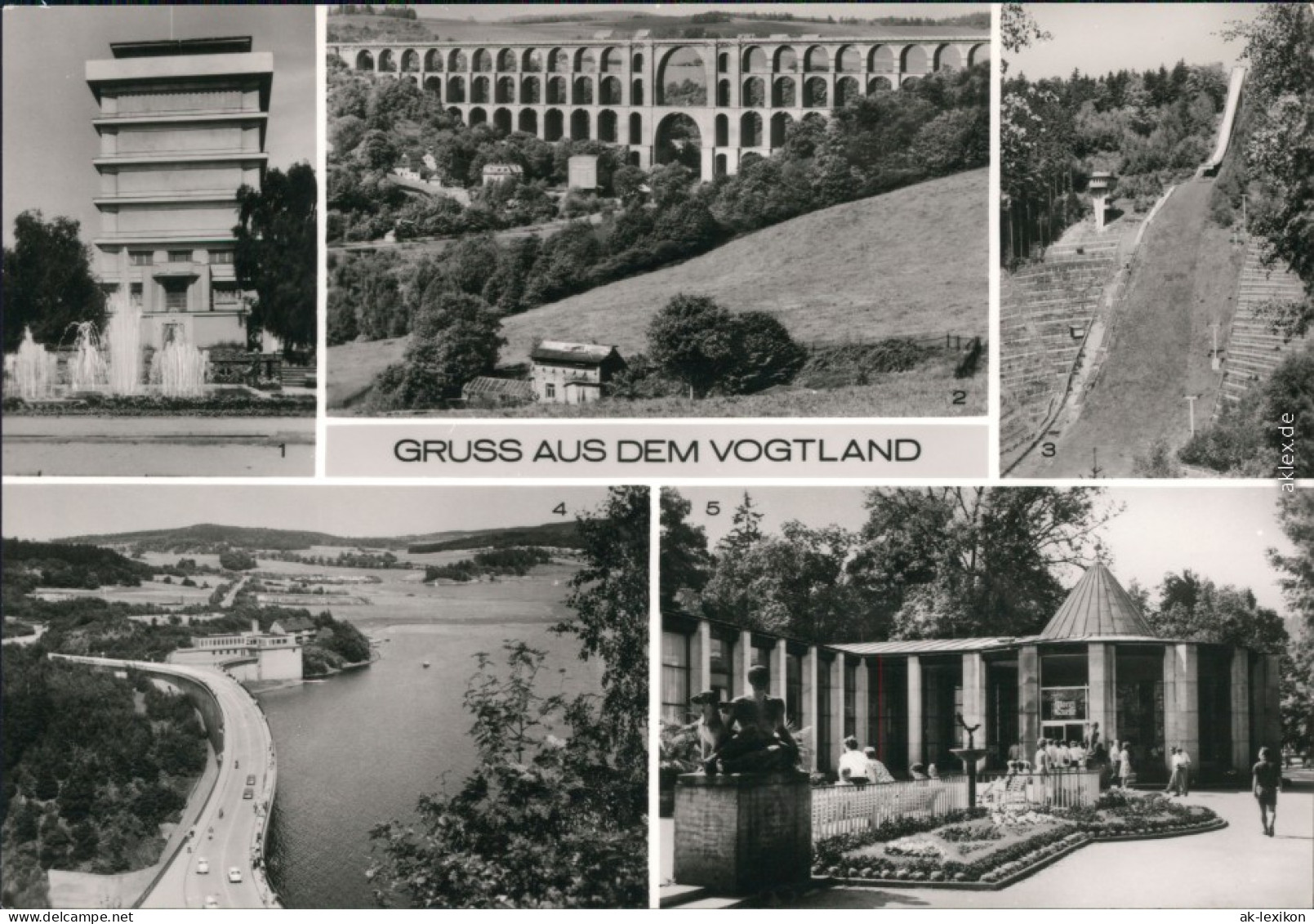 Netzschkau (Vogtland) Gruss  Vogtland: Wasserturm, Göltzschtalbrücke,   1981 - Bad Elster