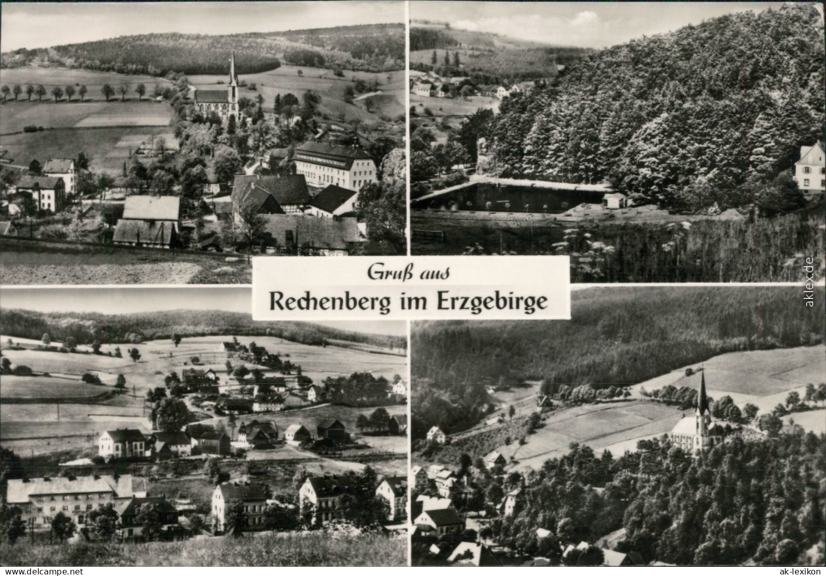 Rechenberg-Bienenmühle Blick Zur Kirche, Freibad, Überblick, Kirche 1969 - Rechenberg-Bienenmühle